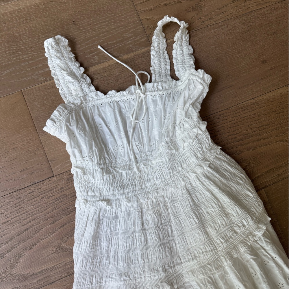 Doen x Gap White Eyelet Smocked midi Sundress XS new with tags - Picture 3 of 6
